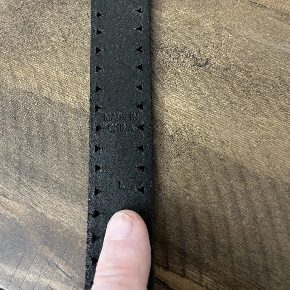 Polo Lauren Ralph Lauren Cutout Italian Leather Belt Boho Western Black Large 32 - Picture 7 of 9